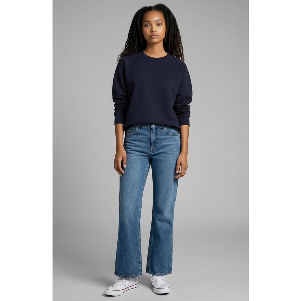 Insane Gene Women’s Medium Wash, High Rise Baby Boot Cut Jeans, Size 5